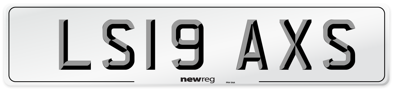 LS19 AXS Number Plate from New Reg